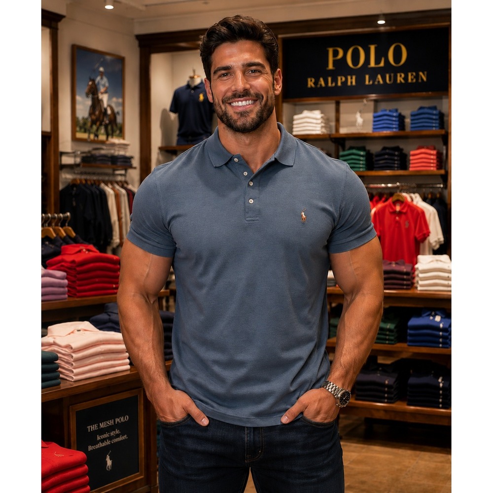 Polo Ralph Lauren Mens Classic Fit Mesh Polo Shirt Blue 3XB NWT